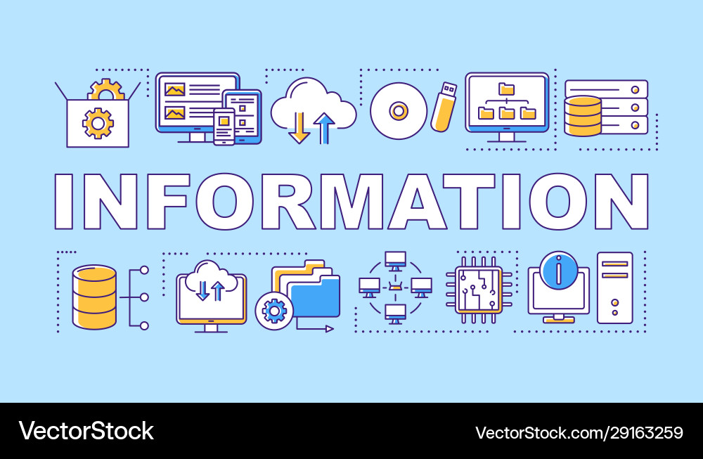 Informationswort Konzepte Bannerdatenmanagement Informationswort Konzepte Bannerdatenmanagement vektorbild