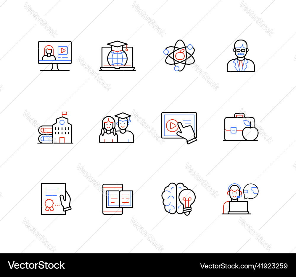 Online and offline learning - line design style Vector Image