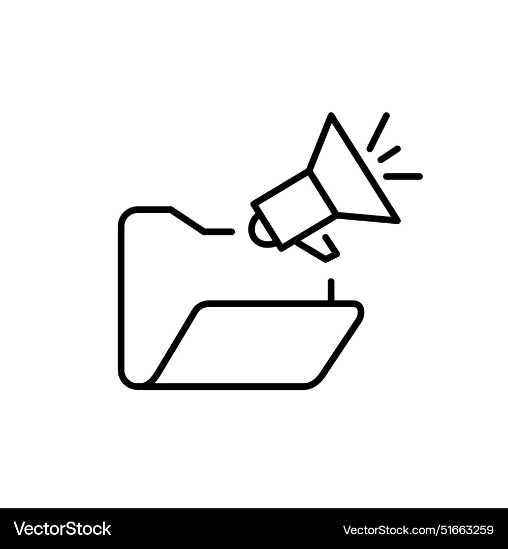 Open file folder and megaphone document Open file folder and megaphone document vector image
