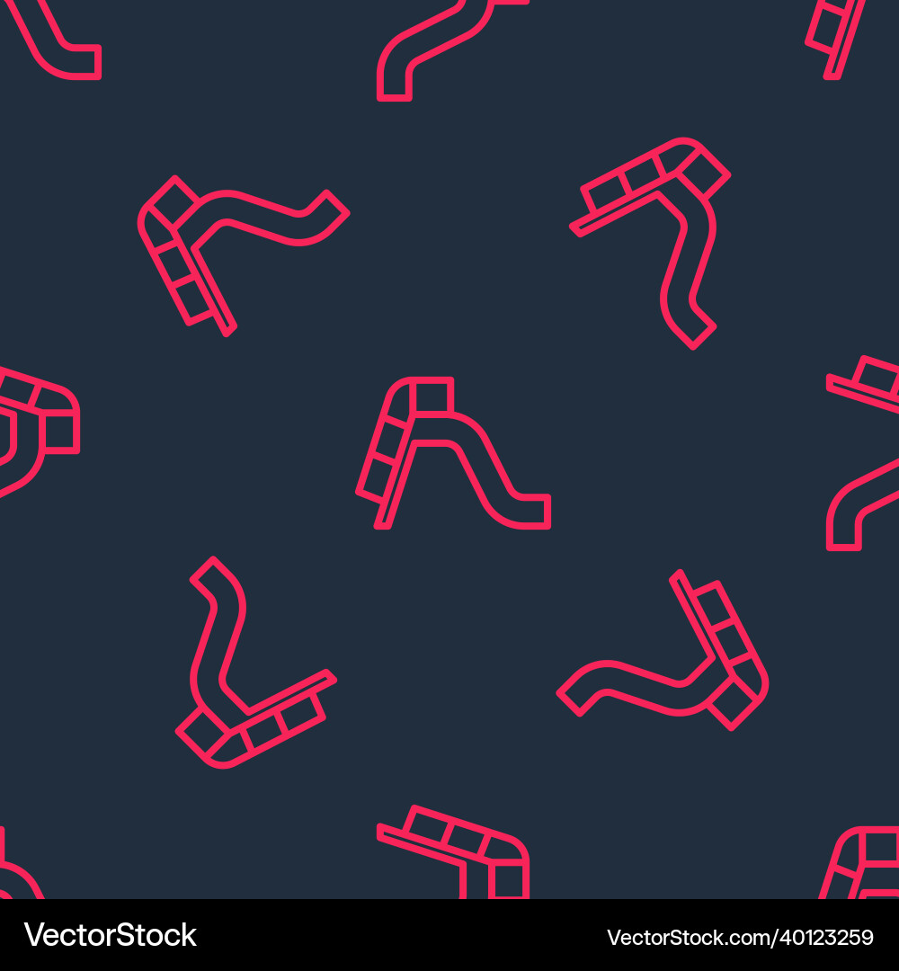 Red line slide playground icon isolated seamless Vector Image