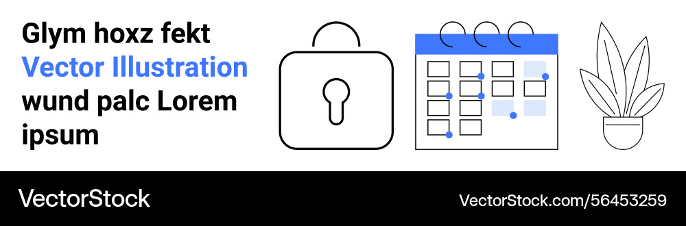 Secure scheduling and organization with lock Secure scheduling and organization with lock vector image