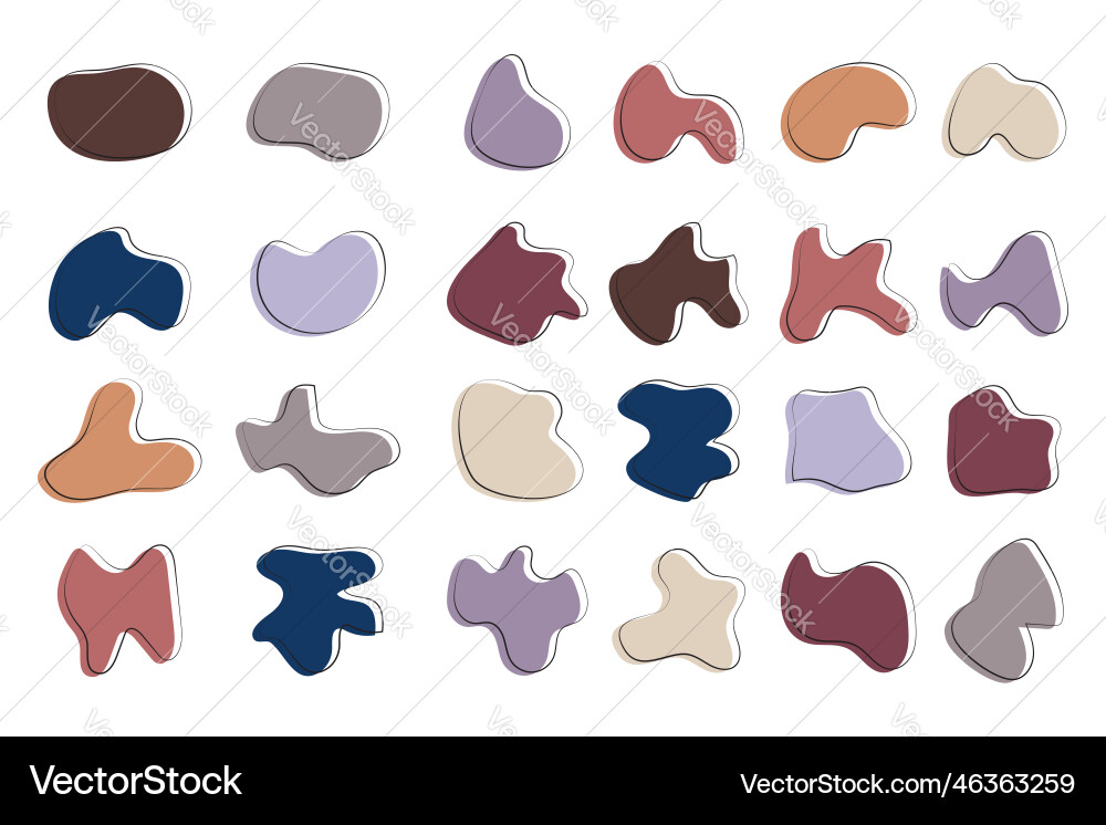 Set of colorful abstract shape stickers irregular vector image