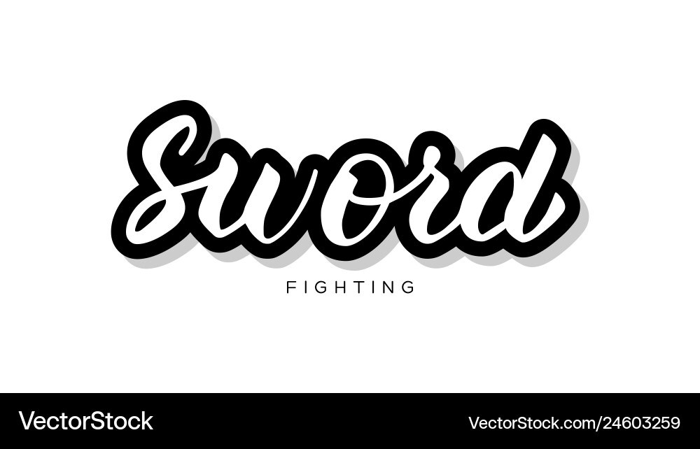 Sword calligraphy template text for your design vector image