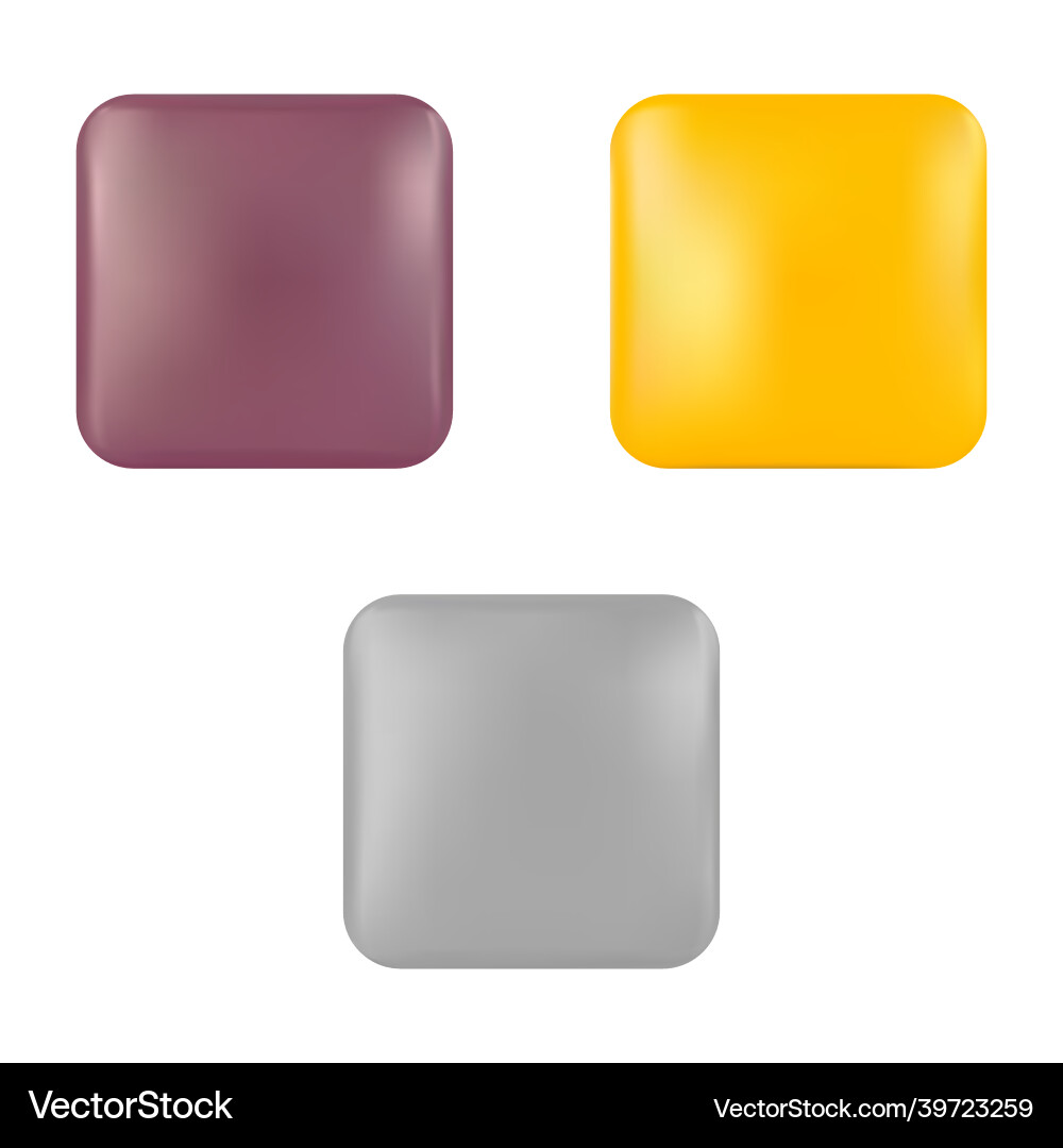 Web button icon blank set glossy badge Web button icon blank set glossy badge vector image