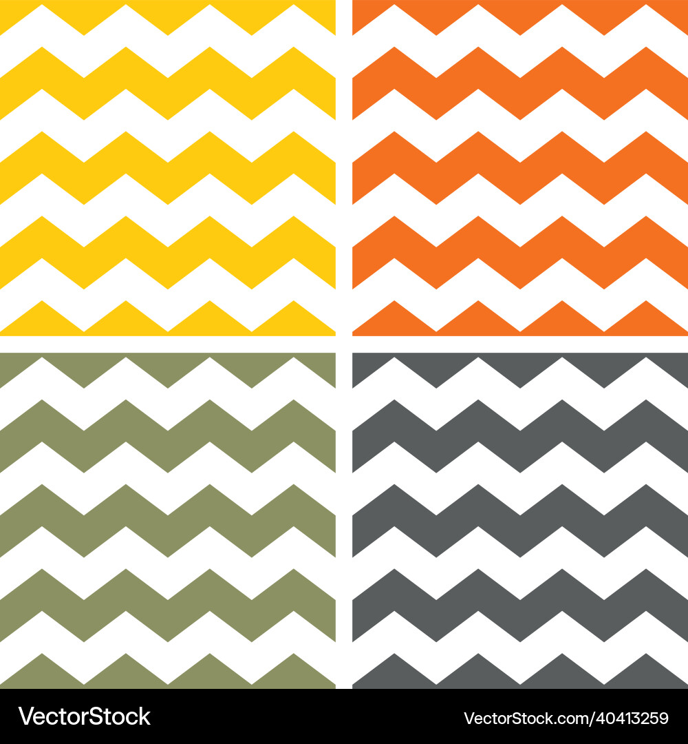Zig Zag Chevron Pattern Tile Set vector image