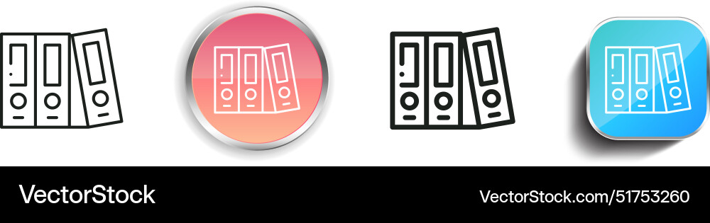Binder icon thin linear regular and button style Binder icon thin linear regular and button style Vector Image