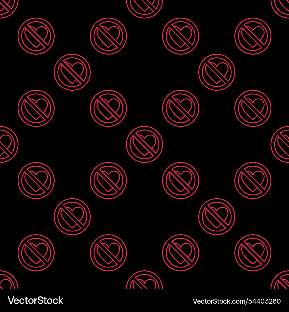 Broken heart ban emotional pain line seamless Broken heart ban emotional pain line seamless vector image