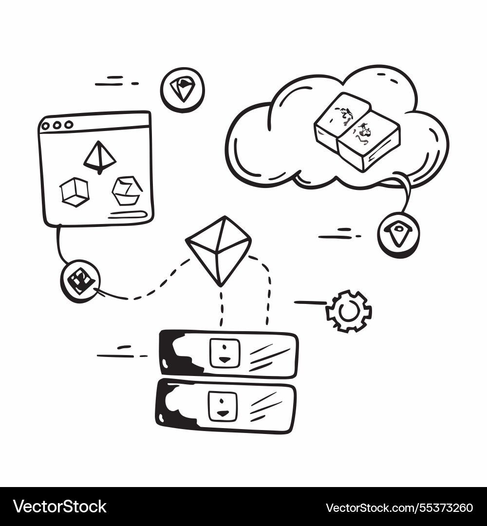 Cloud computing with blockchain integration Cloud computing with blockchain integration Vector Image