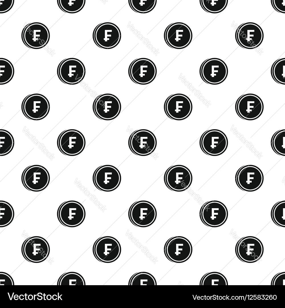 Coin with swiss franc sign pattern simple style Vector Image