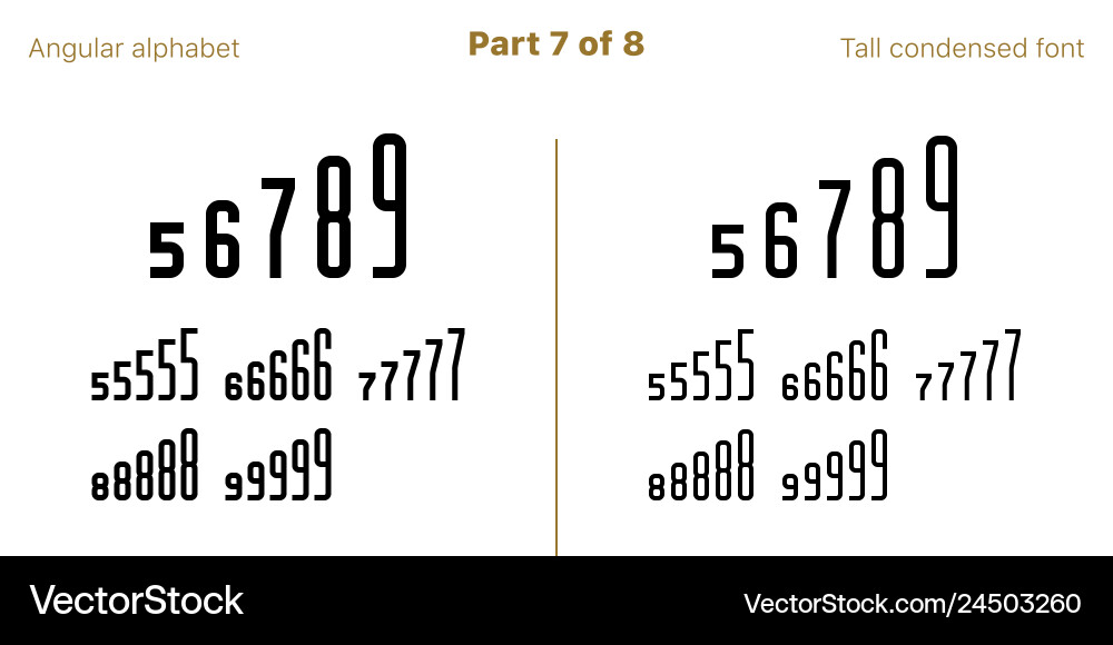 Condensed bold sans serif font angular Condensed bold sans serif font angular vector image