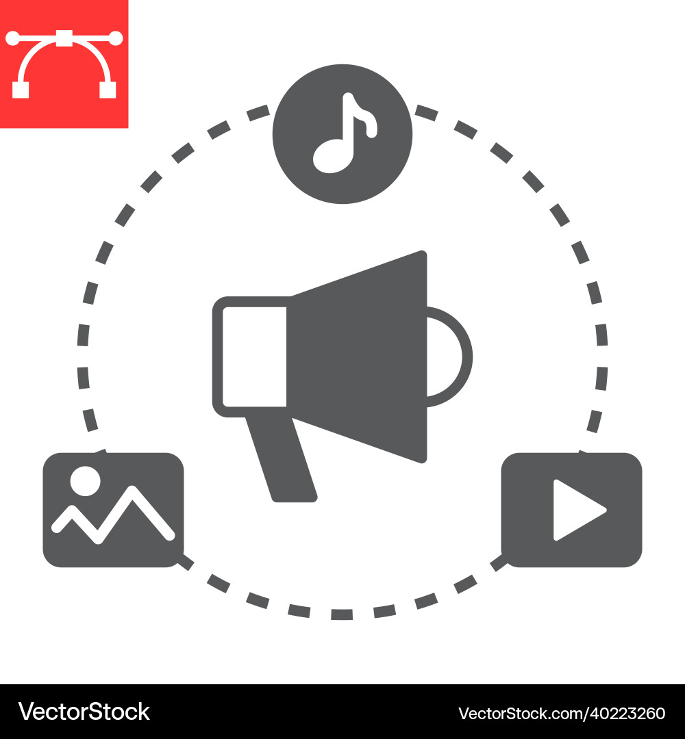Content marketing glyph icon Content marketing glyph icon vector image
