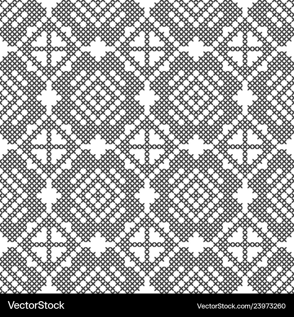 Cross Stitch Pattern Vector Cross stitch seamless decorative pattern Vector Image
