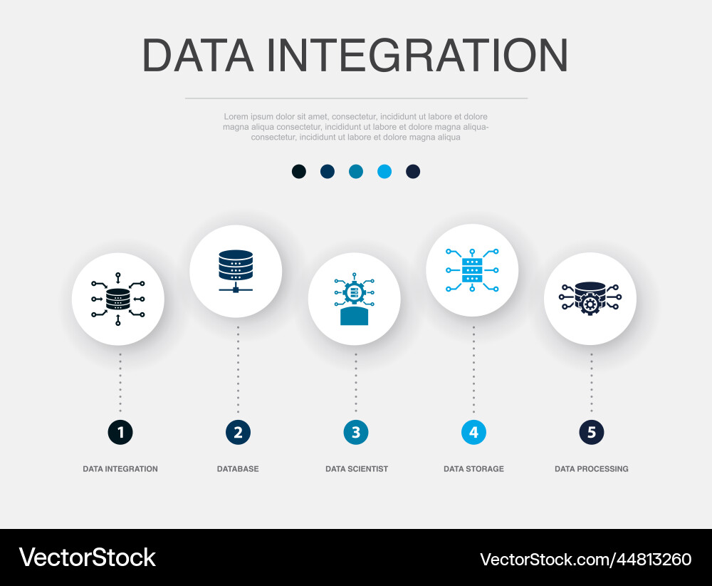 Data Processing & Integration Icons vector image