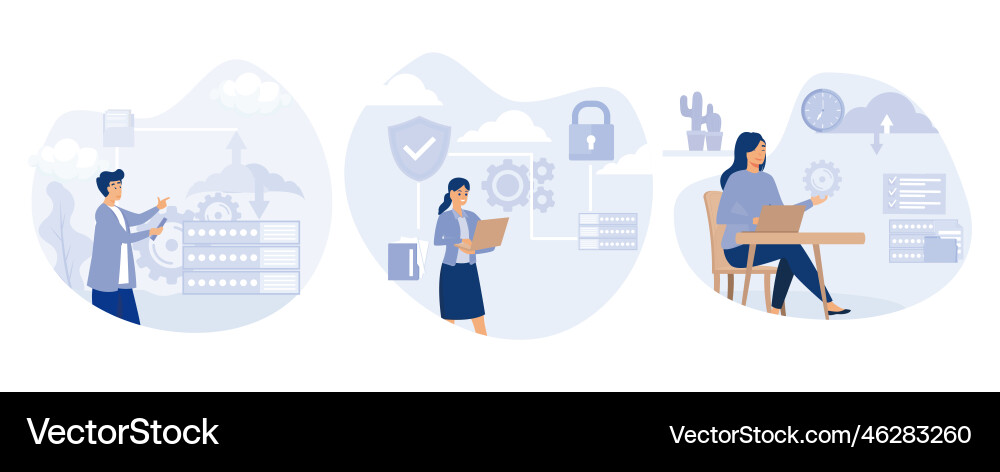 Database security concept cloud storage secure vector image