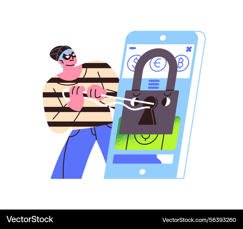 Hacker phishing password hacking lock of banking Hacker phishing password hacking lock of banking Vector Image