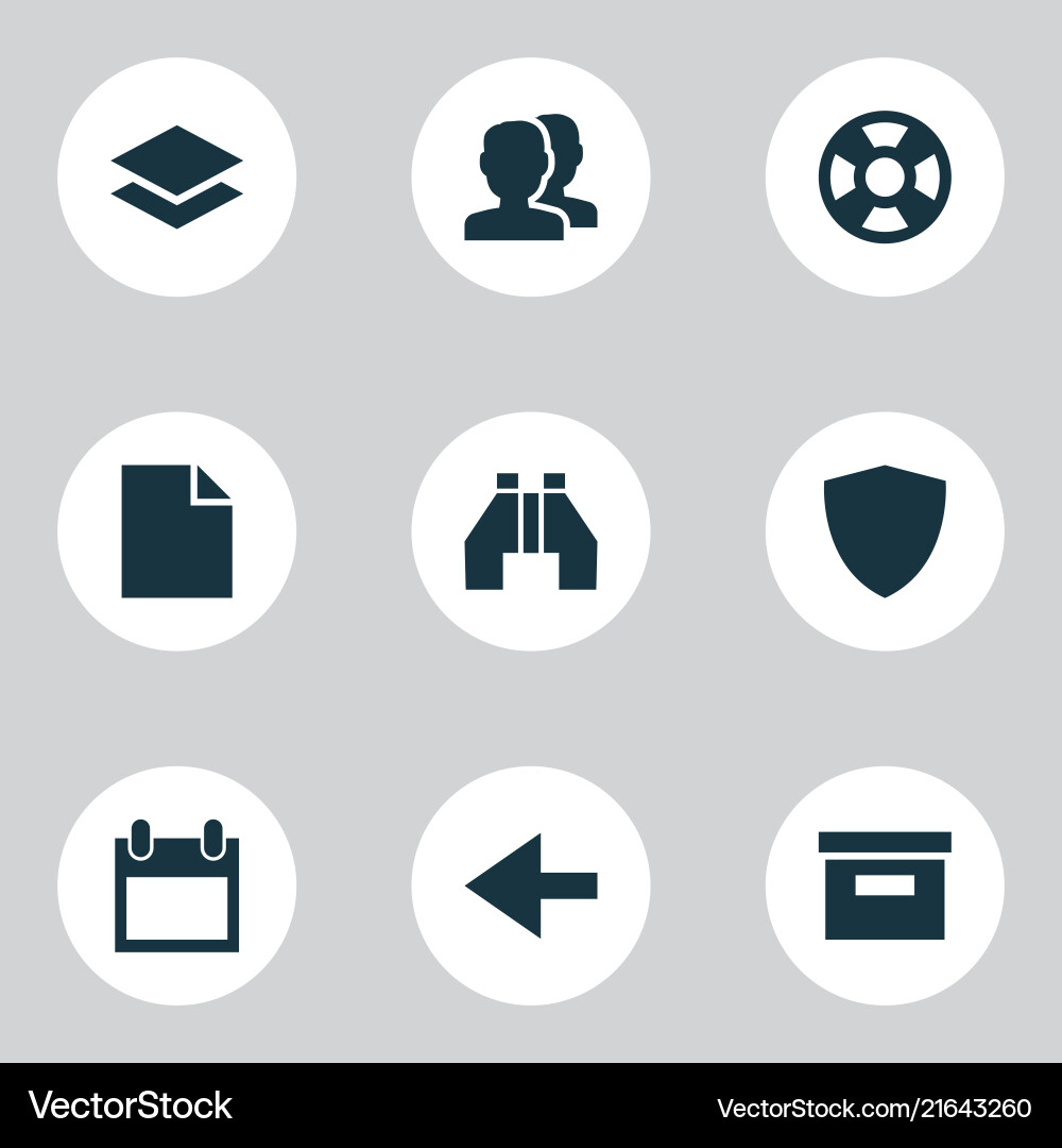 Interface icons set with find file lifeguard Interface icons set with find file lifeguard vector image