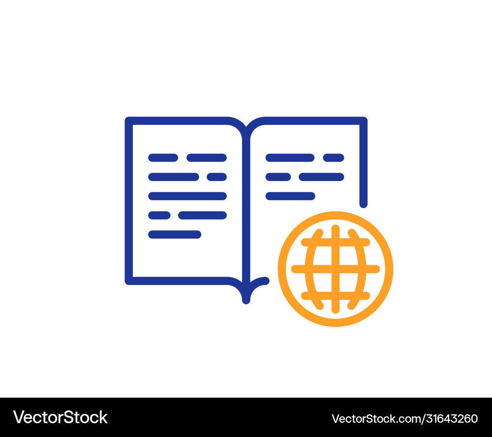 Internet book line icon web document sign Vector Image