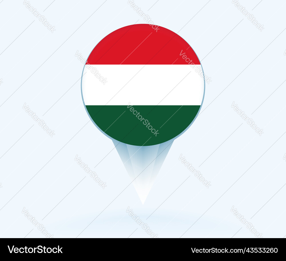 Map pointer with flag of hungary Vector Image