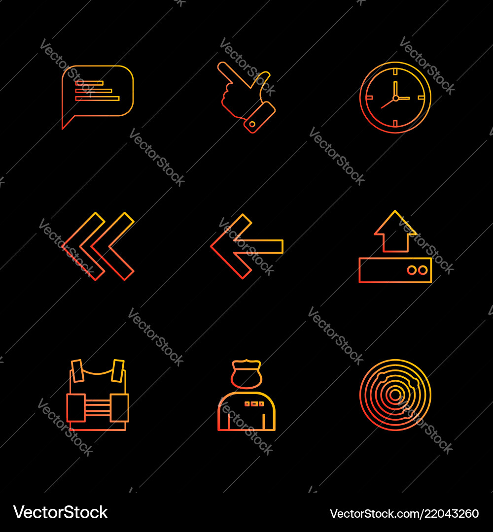 Message like compass left rewind upload bag Vector Image