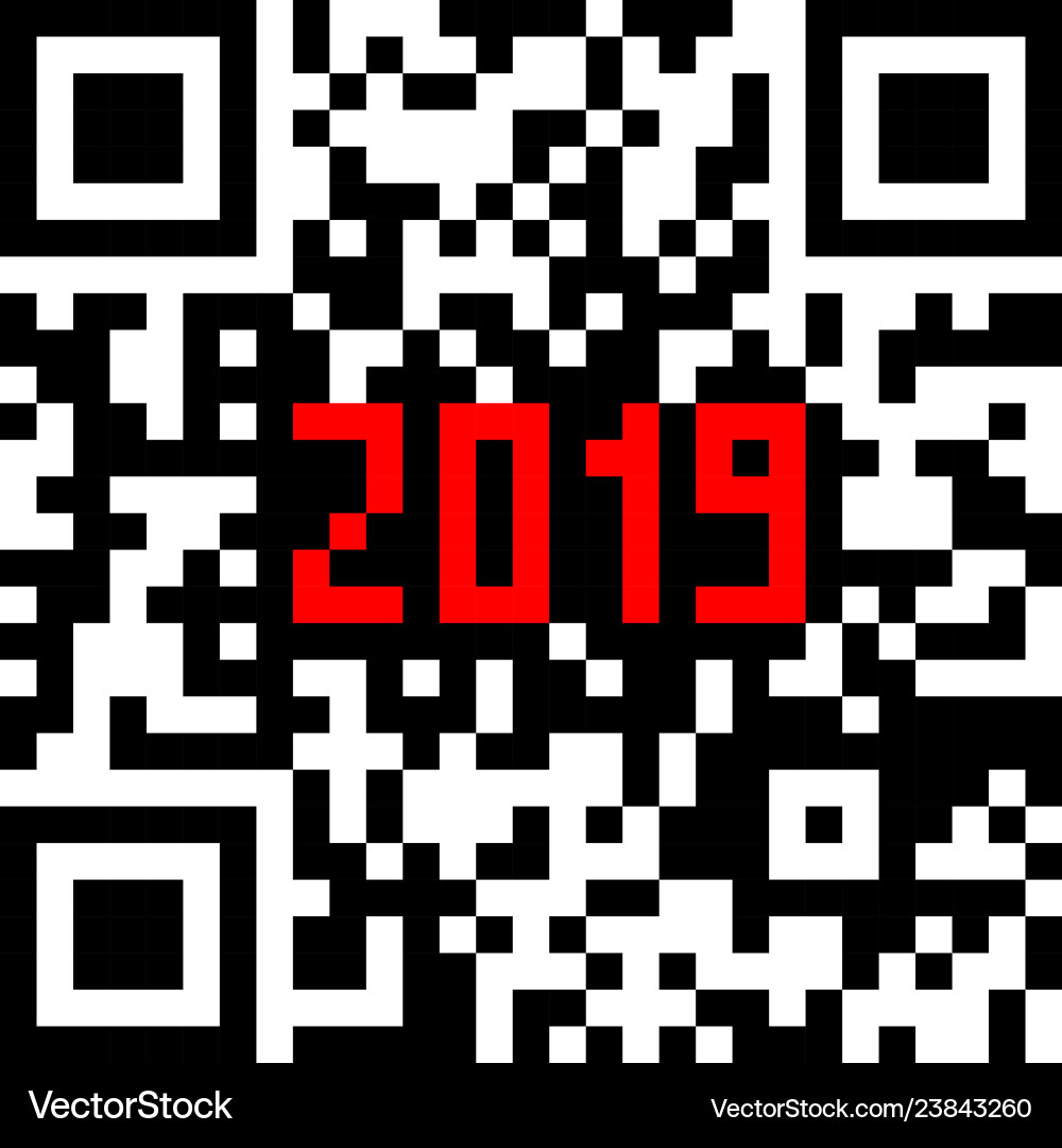 Modern technologies 2019 written inside a qr code Modern technologies 2019 written inside a qr code Vector Image