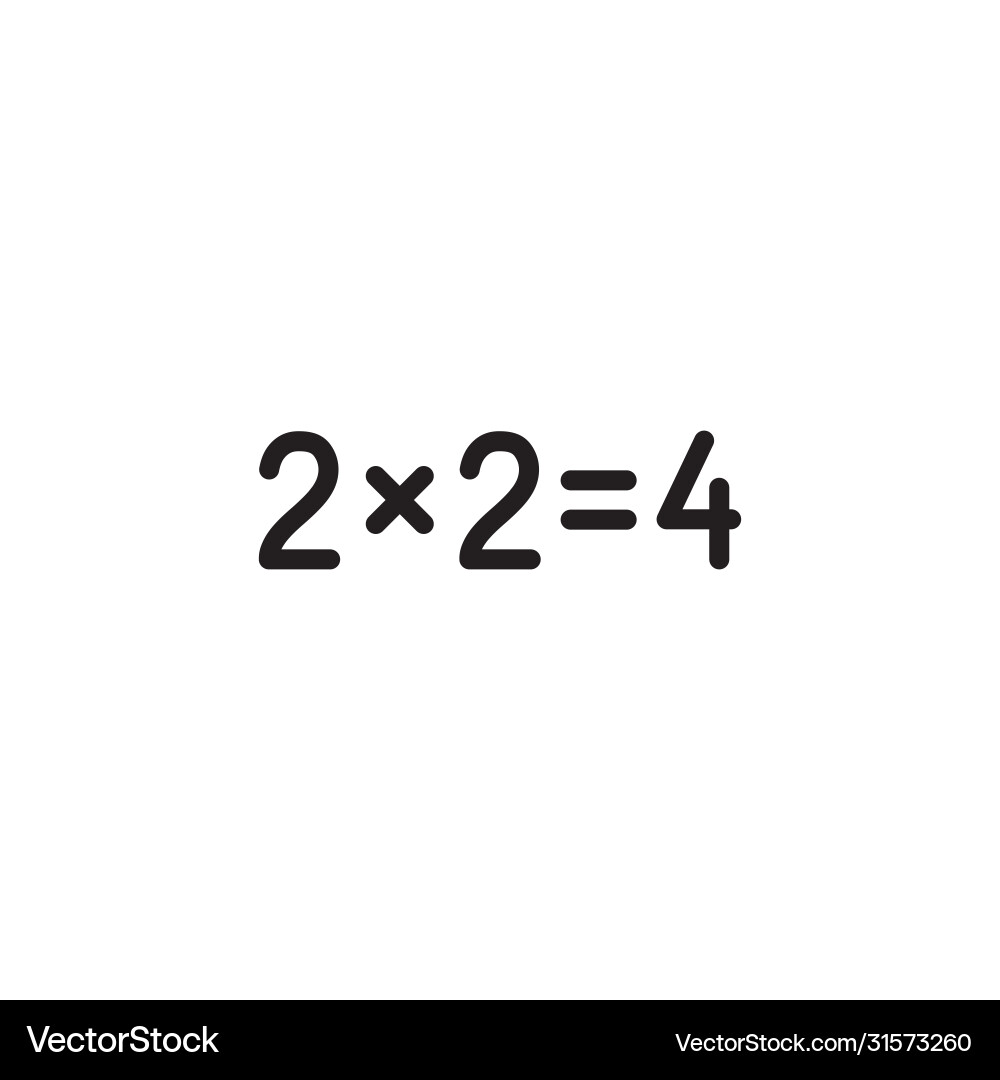 Multiplication Line Icon - Math Example Vector Image