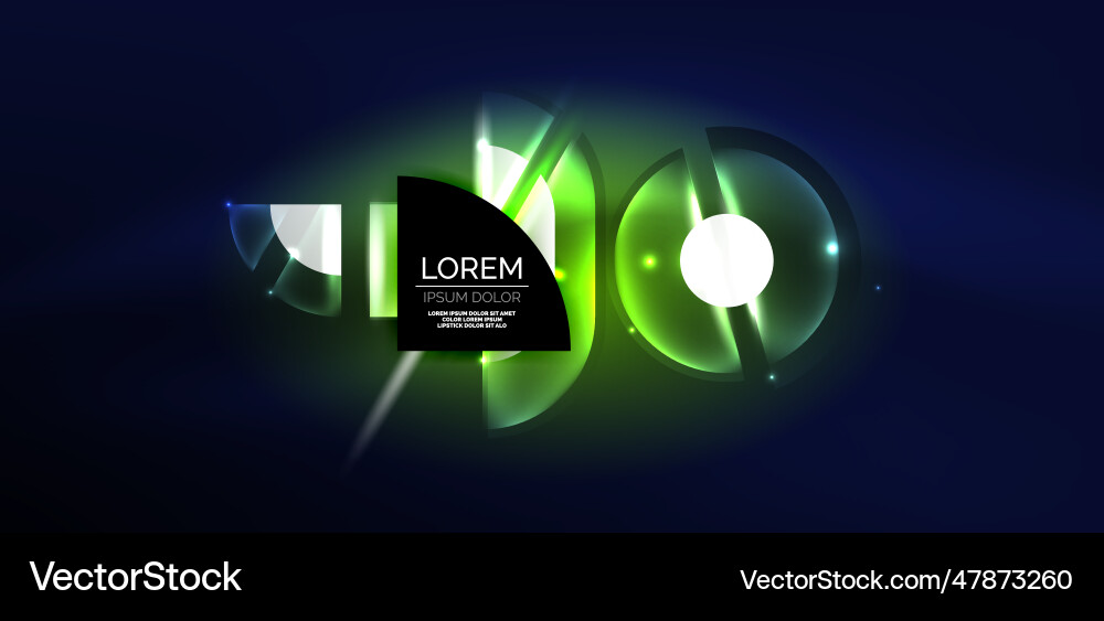 Neon round shapes lines and triangle elements hi Neon round shapes lines and triangle elements hi Vector Image
