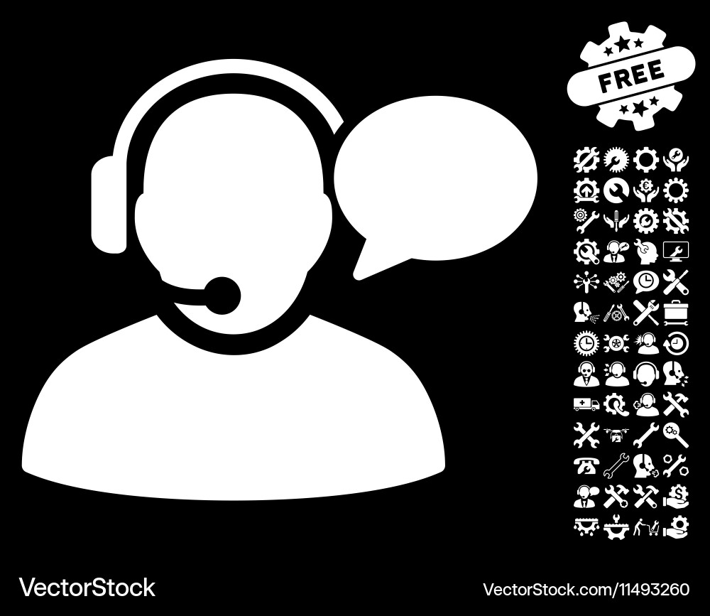 Operator message icon with tools bonus vector image