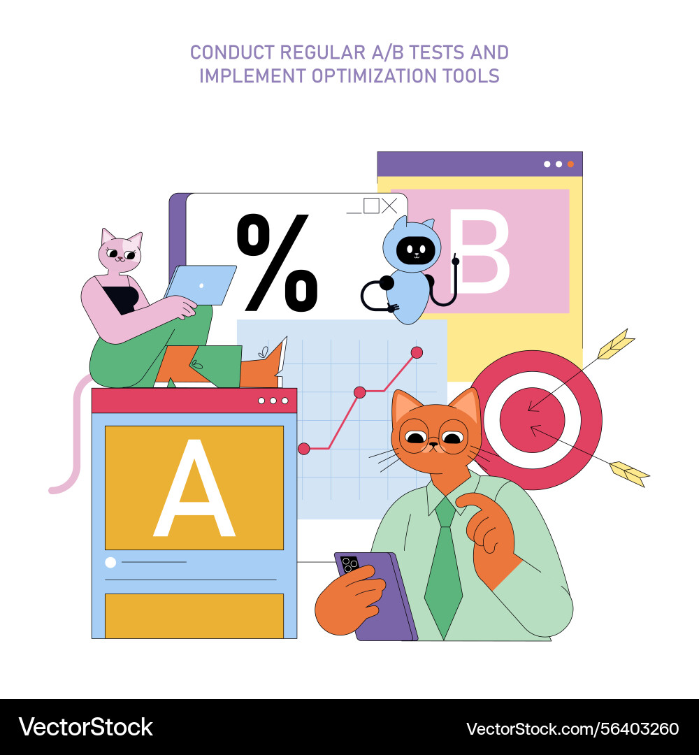 Optimize ab testing and implement effective Optimize ab testing and implement effective vector image