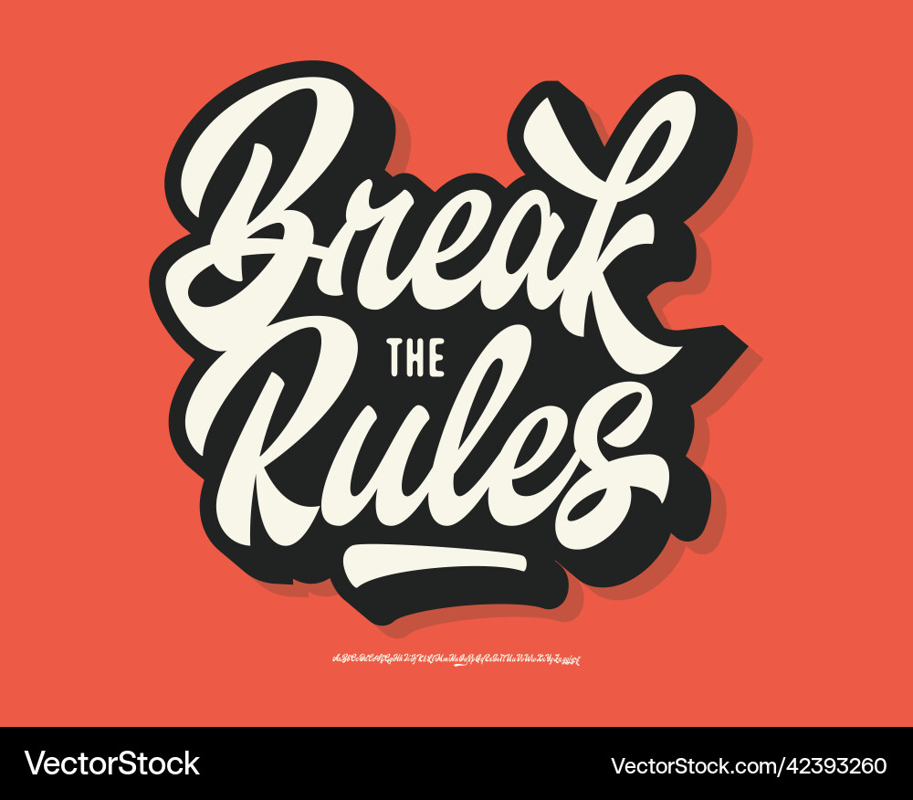 Original brush script font retro typeface vector image