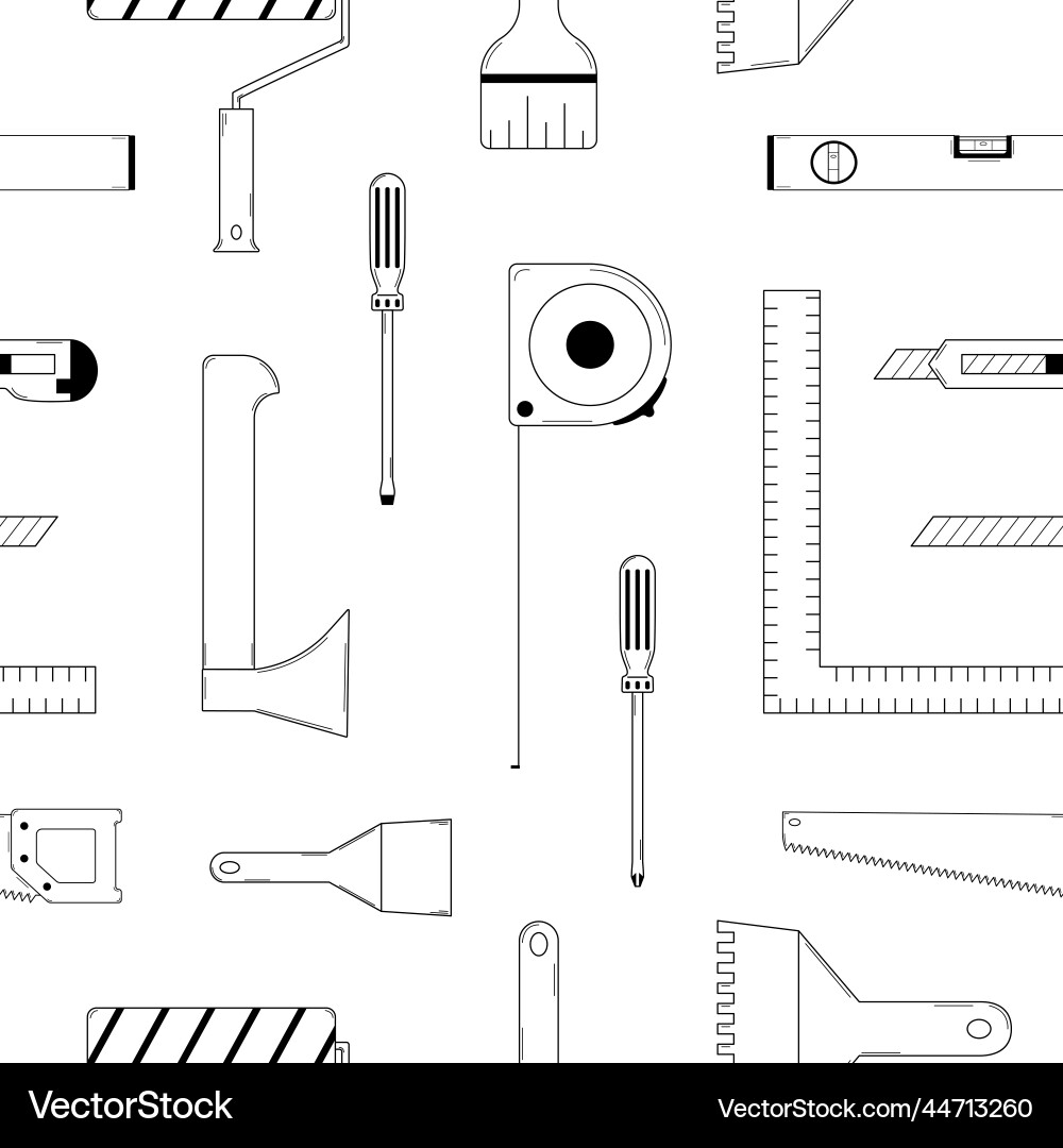 Seamless pattern with a set of tools for home Seamless pattern with a set of tools for home vector image