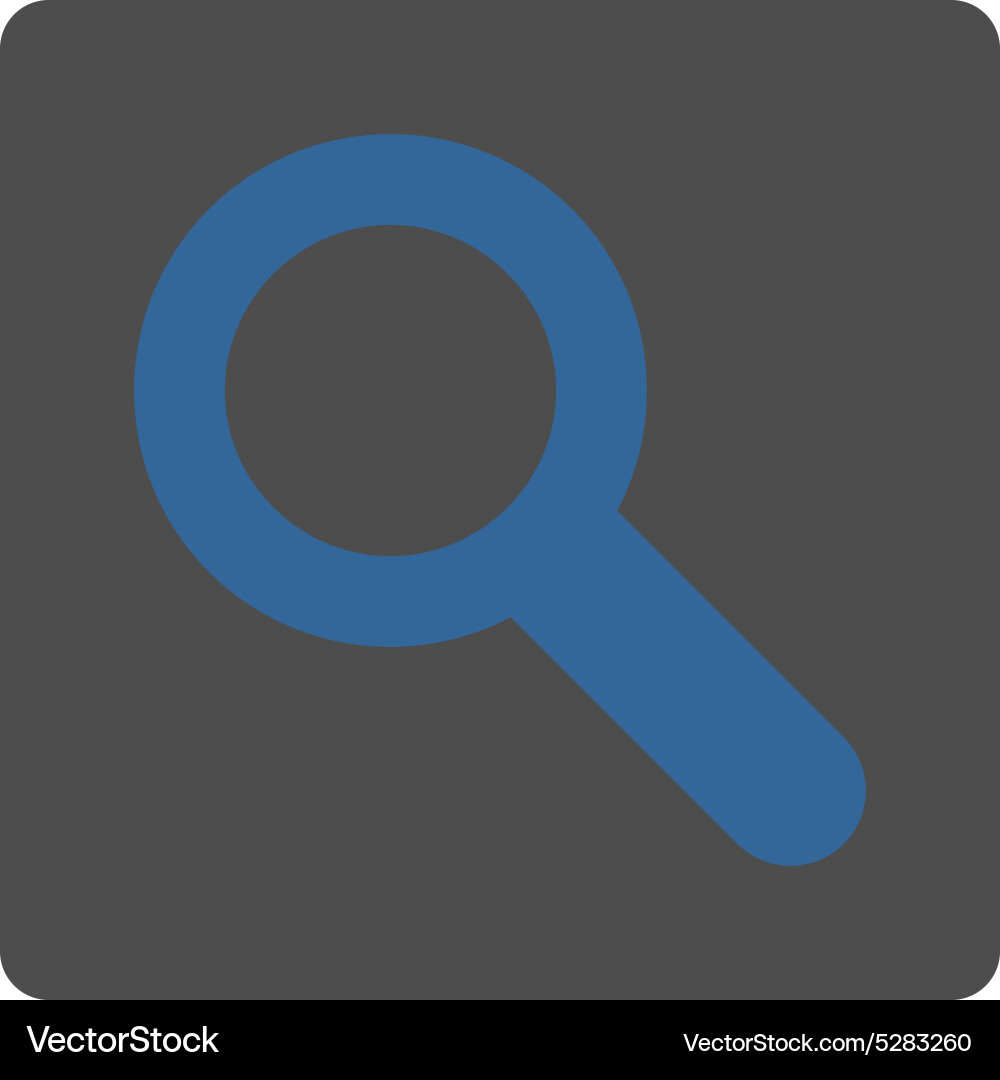 Search flat cobalt and gray colors rounded button vector image