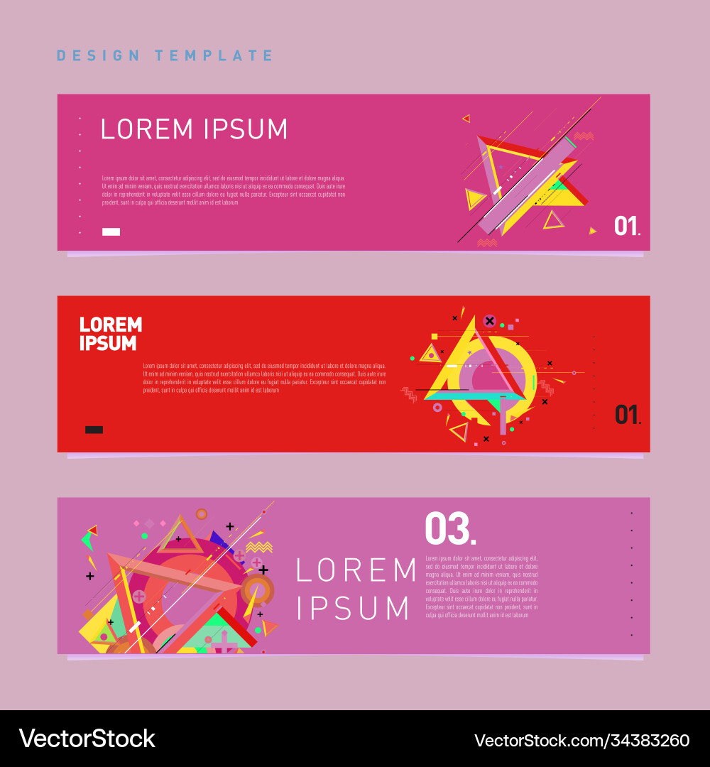 Set abstract banner web design template retro vector image