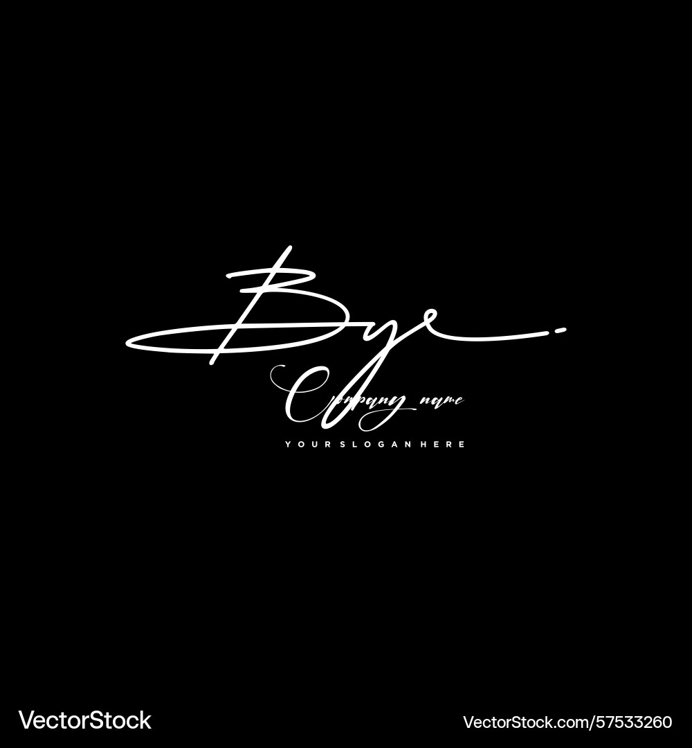 Signature style by initial logos initials logo Signature style by initial logos initials logo Vector Image