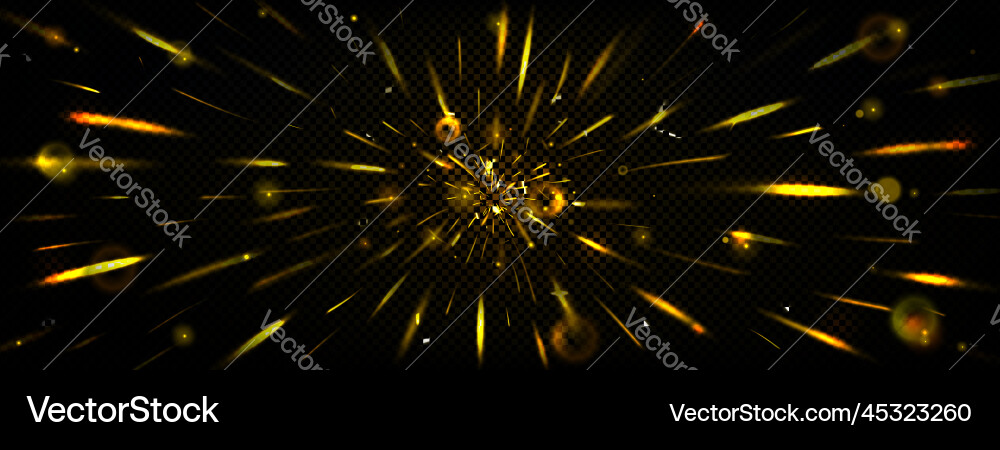 Sparks in motion with blur speed light effect Sparks in motion with blur speed light effect vector image