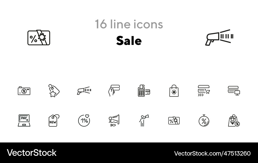Verkauf Linie Icon Set Zahlungstasche Kreditkarte Verkauf Linie Icon Set Zahlungstasche Kreditkarte vektorbild