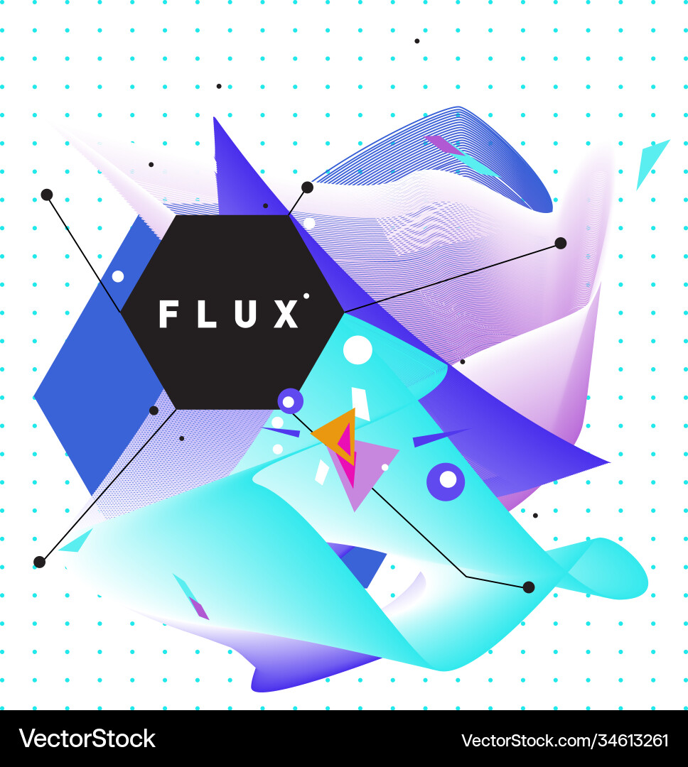 3d colorful wave background dynamic flux effect Vector Image