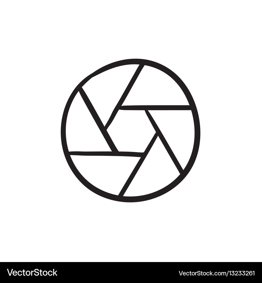 Camera shutter sketch icon vector image