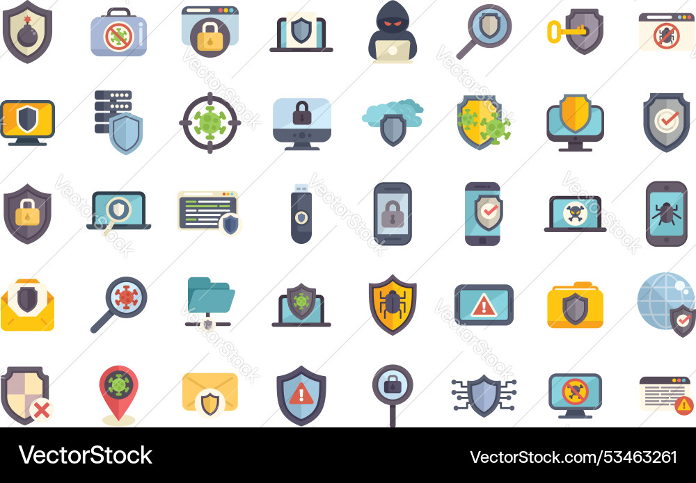 Cyber security virus protection internet Vector Image
