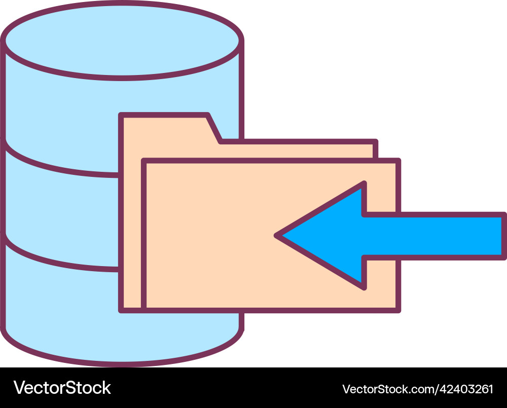 Data backup icon digital cloud database vector image