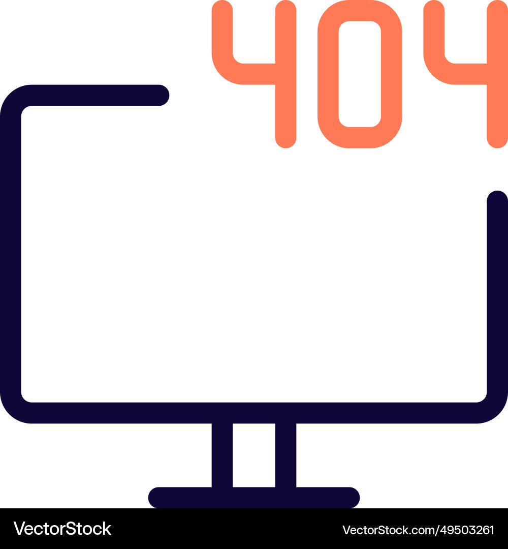 Display shows 404 error page not found vector image