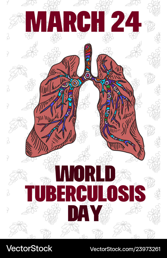 Fight tuberculosis poster doodle drawing on white Fight tuberculosis poster doodle drawing on white vector image