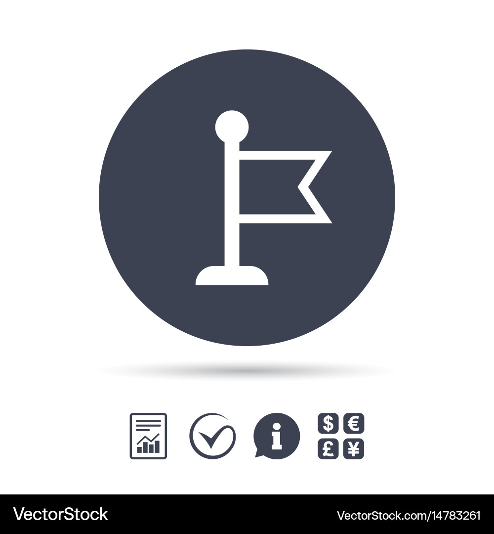 Flag pointer sign icon marker symbol Vector Image