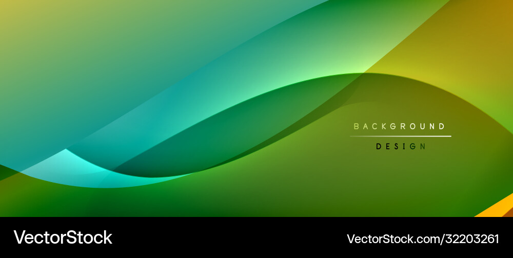 Fluid gradient waves with shadow lines and glowing Vector Image