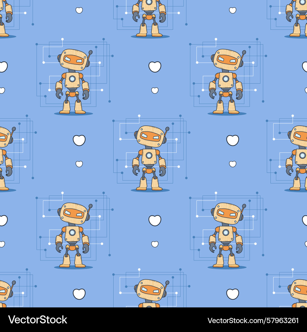 Futuristic Robot Pattern Vector Image