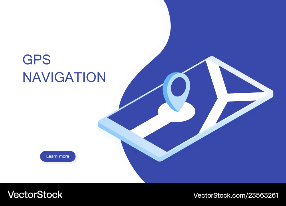 Gps navigation in the phone with pointer Gps navigation in the phone with pointer vector image