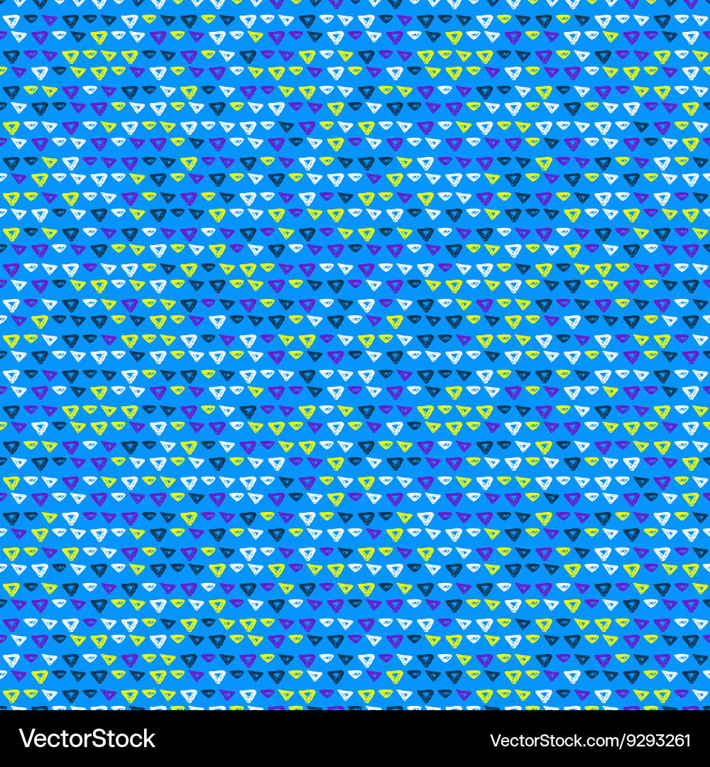 Hand drawn triangle pattern on a coloured Vector Image