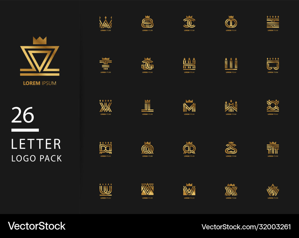 Initial two letter linked uppercase overlap vector image
