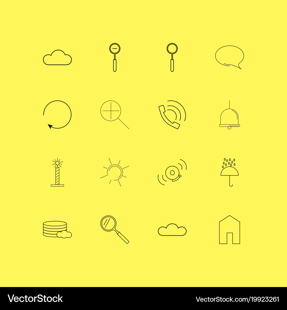 Interface linear icon set simple outline icons vector image