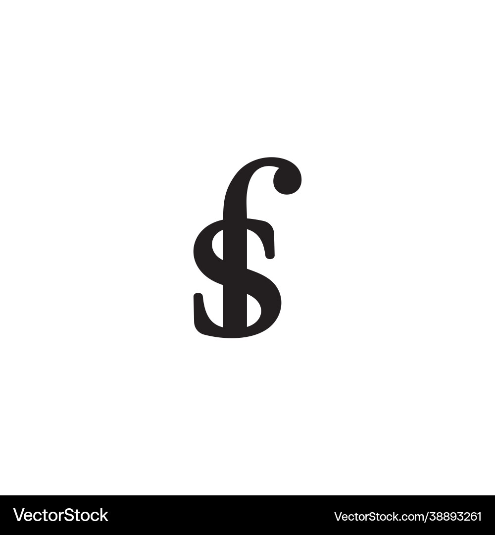 Letter fs simple linked font flat design logo Vector Image