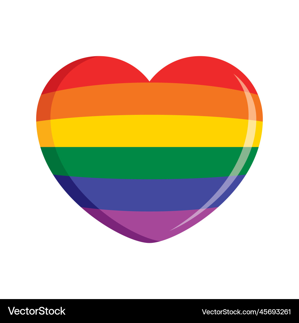 LGBT Pride Heart Icon vector image